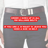 RM Williams Mens Drover Belt Chestnut / Gold Northern Ireland Belfast