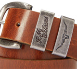RM Williams Mens Drover Belt Mid Brown/Silver Northern Ireland Belfast