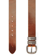 RM Williams Mens Drover Belt Mid Brown/Silver Northern Ireland Belfast
