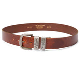 RM Williams Mens Drover Belt Mid Brown/Silver Northern Ireland Belfast