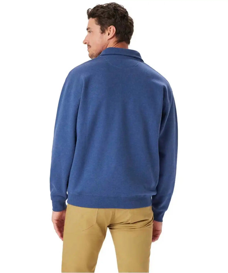 RM Williams Mens Mulyungarie Half Zip Sweatshirt Blue Marl Northern