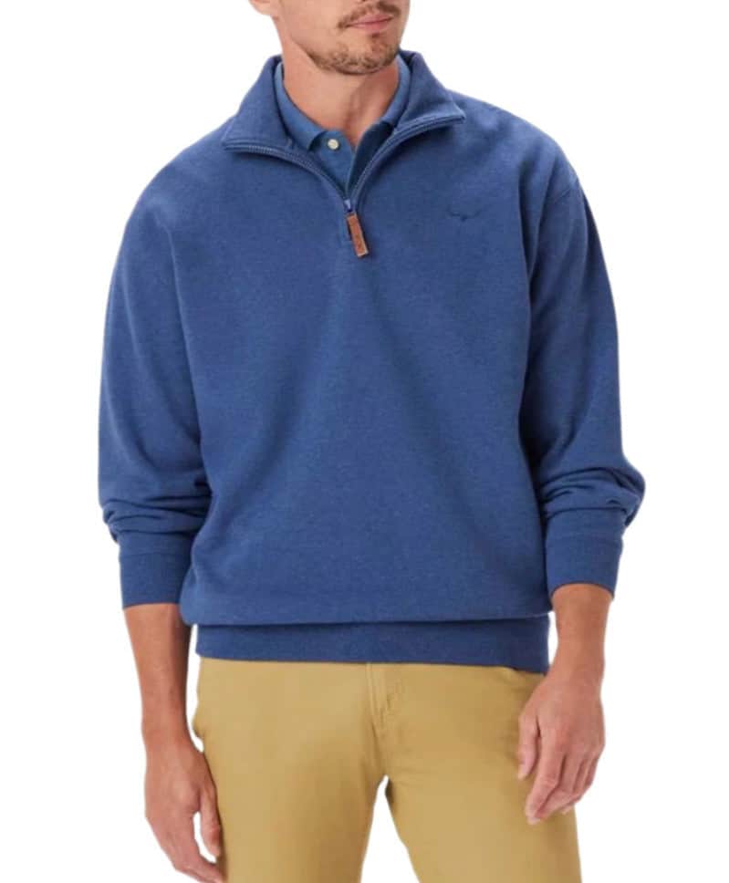 RM Williams Mens Mulyungarie Half Zip Sweatshirt Blue Marl Northern
