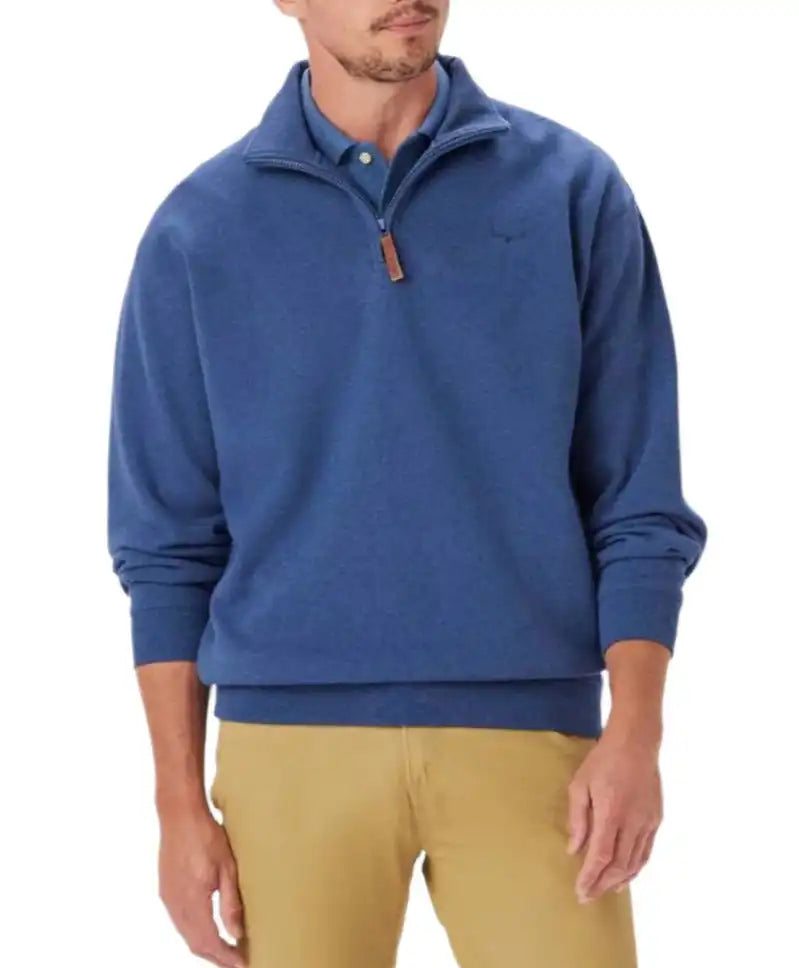 RM Williams Mens Mulyungarie Half Zip Sweatshirt Blue Marl Northern