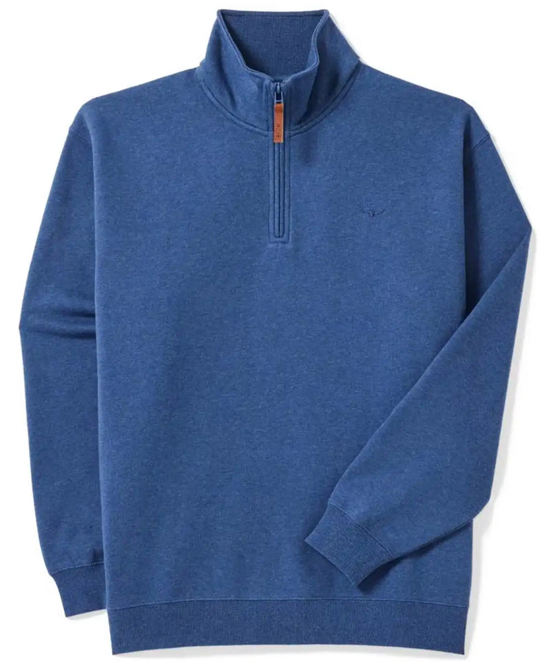 RM Williams Mens Mulyungarie Half Zip Sweatshirt Blue Marl Northern