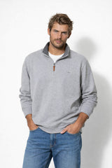 RM Williams Mens Mulyungarie Half Zip Sweatshirt Grey Marle Northern