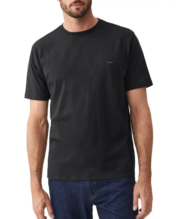 RM Williams Mens Parson T-Shirt Black/Chestnut Northern Ireland