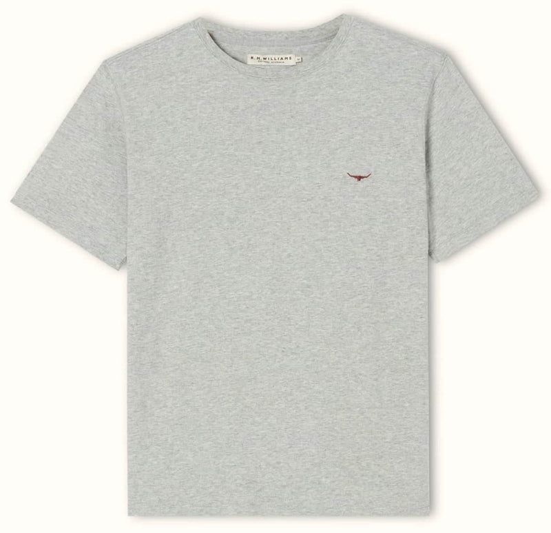 RM Williams Mens Parson T-Shirt Grey Marl/Chestnut Northern Ireland