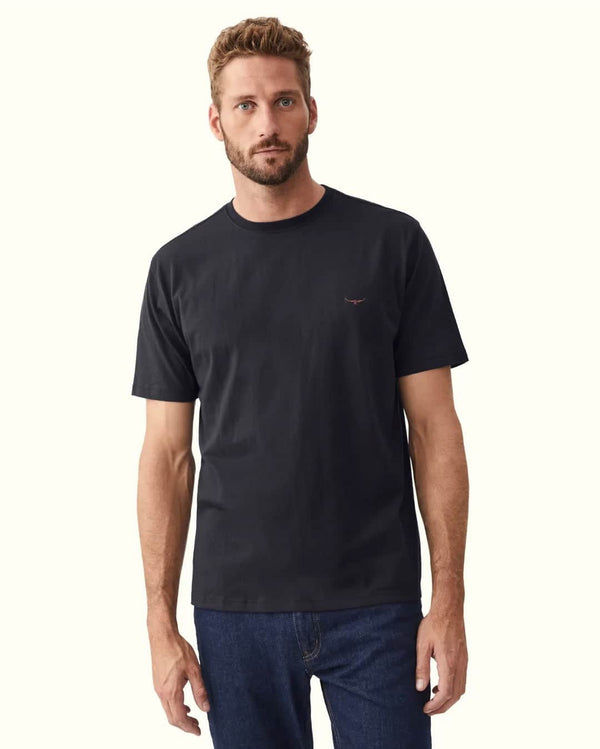 RM Williams Mens Parson T-Shirt Navy/Chestnut Northern Ireland Belfast