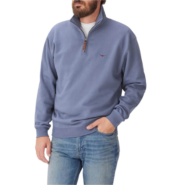 RM Williams Mulyungarie 1/4 Zip Sweatshirt Vintage Indigo Blue