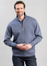 RM Williams Mulyungarie 1/4 Zip Sweatshirt Vintage Indigo Blue