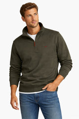 RM Williams Mulyungarie Half Zip Sweatshirt Fatigue Green Northern