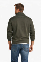RM Williams Mulyungarie Half Zip Sweatshirt Fatigue Green Northern