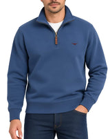RM Williams Mulyungarie Half Zip Sweatshirt Mid Blue Northern Ireland