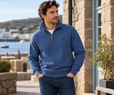 RM Williams Mulyungarie Half Zip Sweatshirt Mid Blue Northern Ireland
