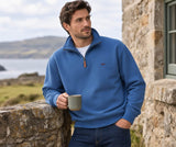 RM Williams Mulyungarie Half Zip Sweatshirt Mid Blue Northern Ireland
