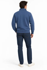 RM Williams Mulyungarie Half Zip Sweatshirt Mid Blue Northern Ireland
