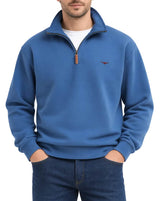 RM Williams Mulyungarie Half Zip Sweatshirt Mid Blue Northern Ireland