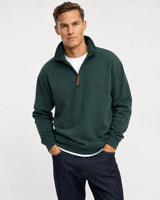 RM Williams Mulyungarie Half Zip Sweatshirt Pine Green Northern