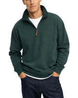 RM Williams Mulyungarie Half Zip Sweatshirt Pine Green Northern