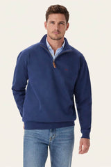 RM Williams Mulyungarie Half Zip Sweatshirt Vintage Blue Northern