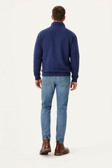 RM Williams Mulyungarie Half Zip Sweatshirt Vintage Blue Northern