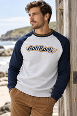 Saltrock Heritage Logo Raglan Classic Sweatshirt Grey Northern