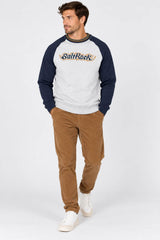 Saltrock Heritage Logo Raglan Classic Sweatshirt Grey Northern