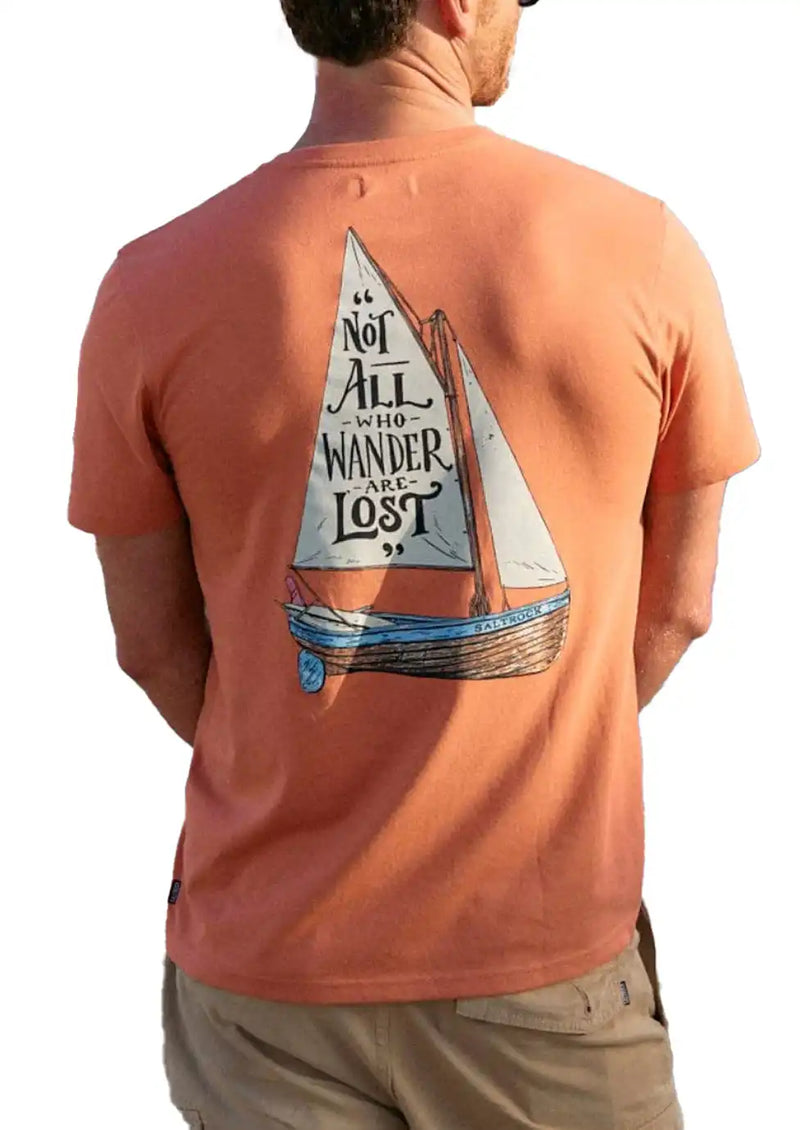 Saltrock Men’s Lost Ships T - Shirt Orange Northern Ireland Belfast