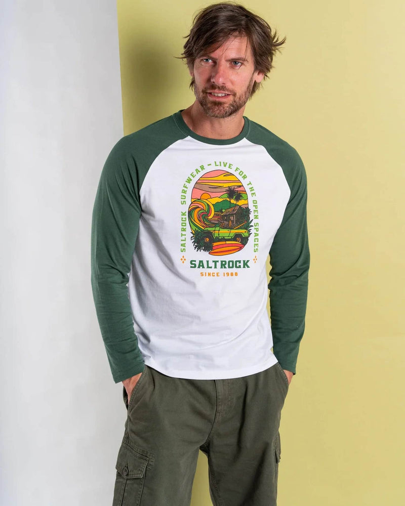 Saltrock Mens Atlantic Adventure Long Sleeve T-Shirt Dark Green
