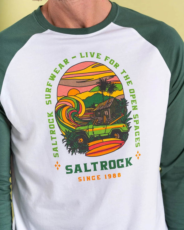 Saltrock Mens Atlantic Adventure Long Sleeve T-Shirt Dark Green