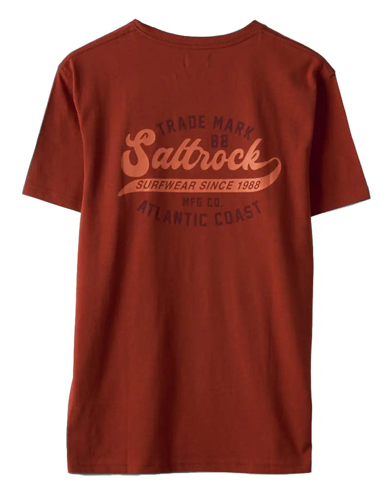 Saltrock Mens Home Run SS T-Shirt Dark Red Northern Ireland Belfast