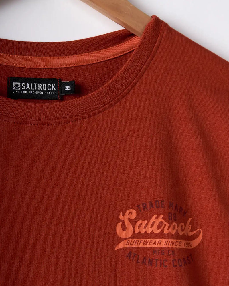 Saltrock Mens Home Run SS T-Shirt Dark Red Northern Ireland Belfast