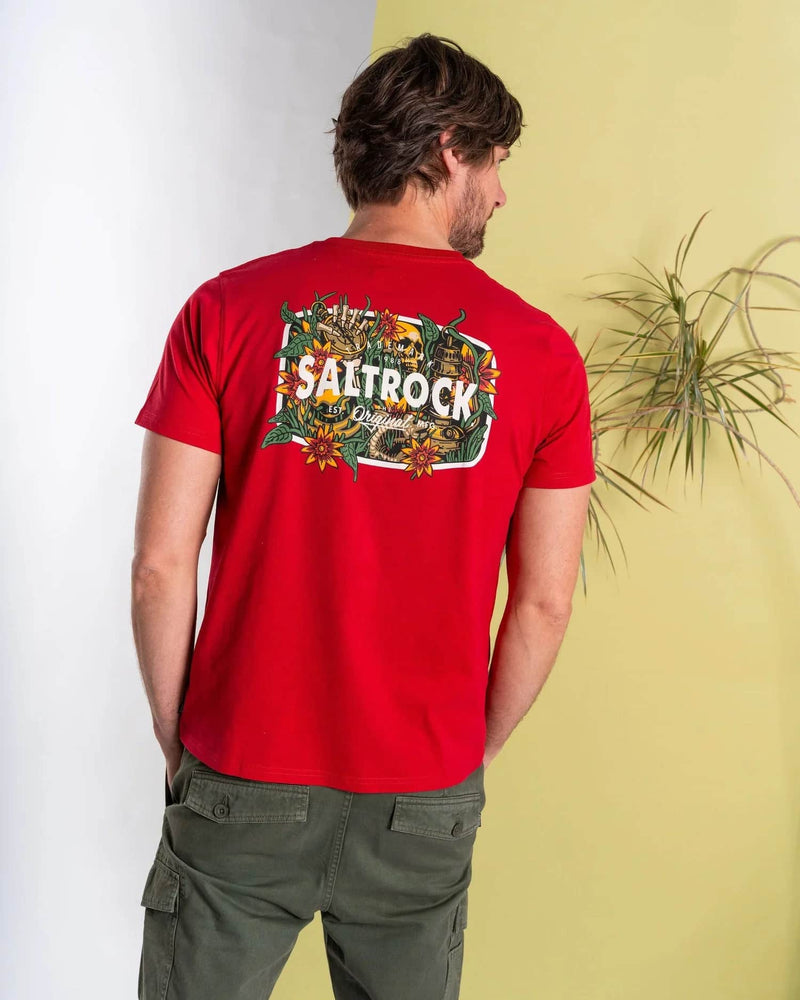 Saltrock Mens Jungle Wanderer T-Shirt Red Northern Ireland Belfast