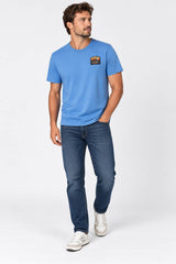 Saltrock Mens Last Light Mountain T-Shirt Bright Blue Northern