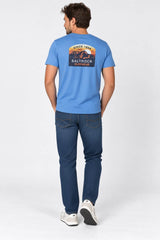 Saltrock Mens Last Light Mountain T-Shirt Bright Blue Northern
