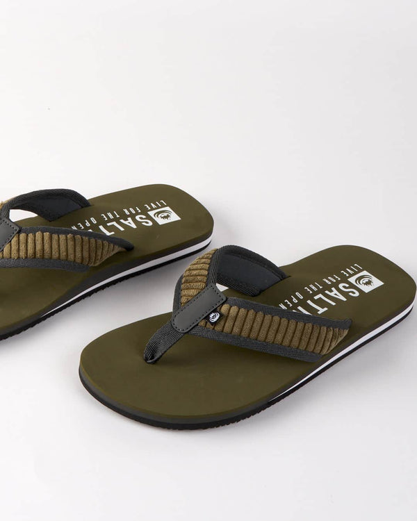 Saltrock Mens Lines Flip Flops Green Northern Ireland Belfast