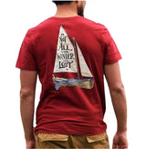 Saltrock Mens Lost Ships T-Shirt Red Northern Ireland Belfast