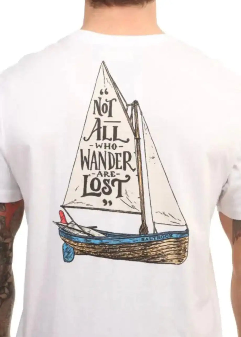 Saltrock Mens Lost Ships T-Shirt White Northern Ireland Belfast