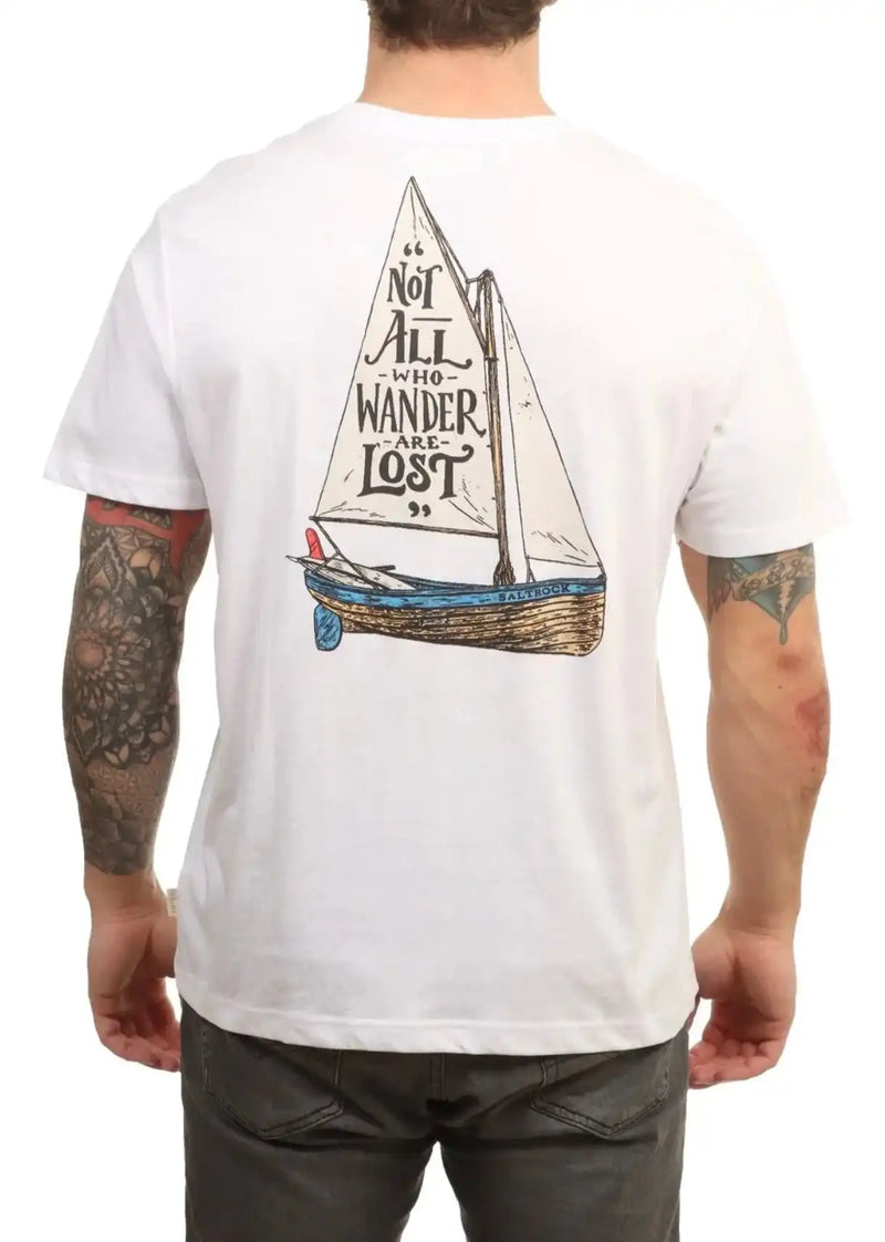 Saltrock Mens Lost Ships T-Shirt White Northern Ireland Belfast