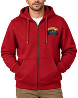 Saltrock Mens Mountain Badge Classic Zip Hoodie In Dark Red Northern
