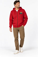 Saltrock Mens Mountain Badge Classic Zip Hoodie In Dark Red Northern