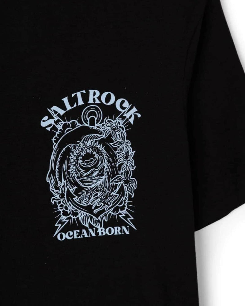 Saltrock Mens Ocean Born T-Shirt Black Northern Ireland Belfast