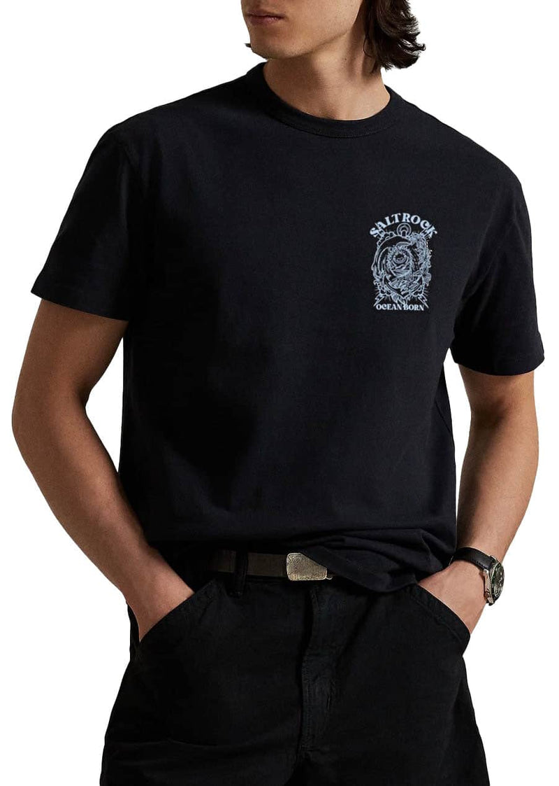 Saltrock Mens Ocean Born T-Shirt Black Northern Ireland Belfast