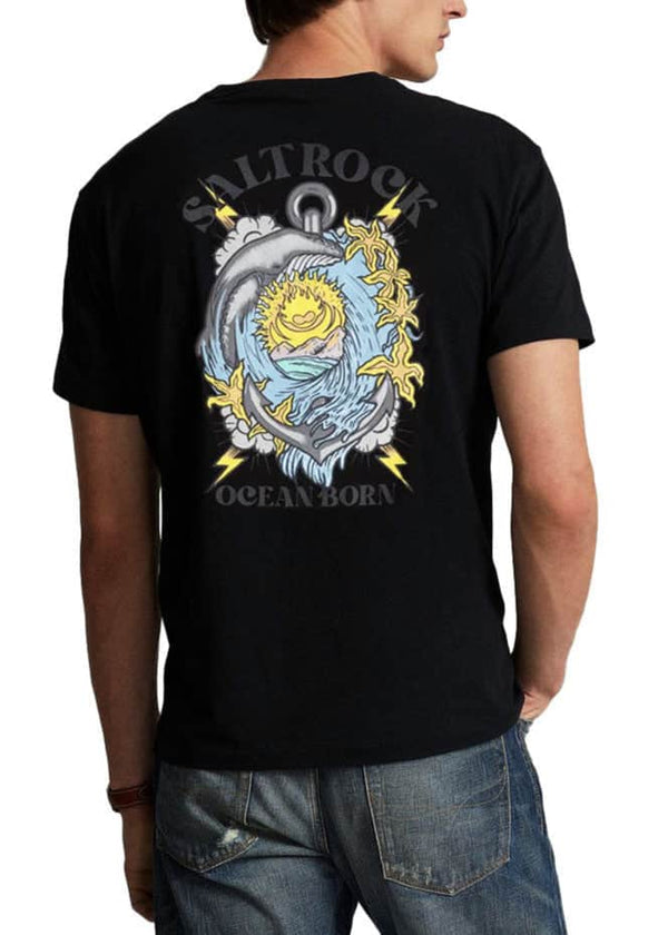 Saltrock Mens Ocean Born T-Shirt Black Northern Ireland Belfast