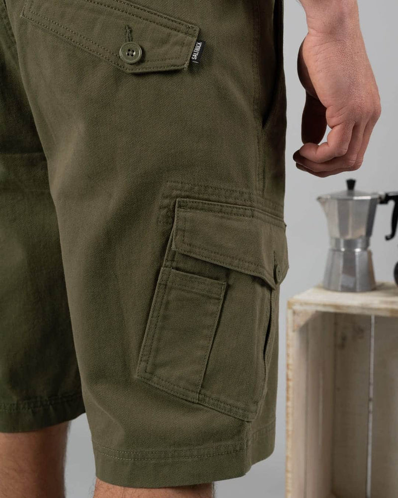 Saltrock Mens Penwith Cargo Shorts Dark Green Northern Ireland Belfast