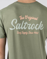Saltrock Mens Postcard Script T-Shirt Green Northern Ireland Belfast
