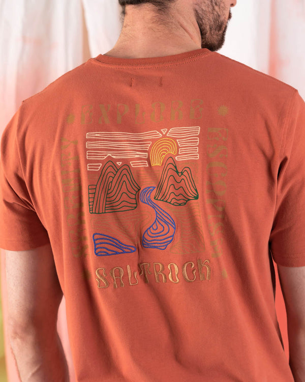 Saltrock Mens Rebalance T-Shirt Dark Orange Northern Ireland Belfast