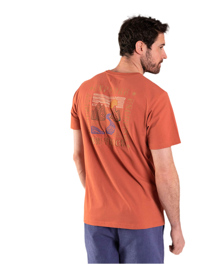 Saltrock Mens Rebalance T-Shirt Dark Orange Northern Ireland Belfast