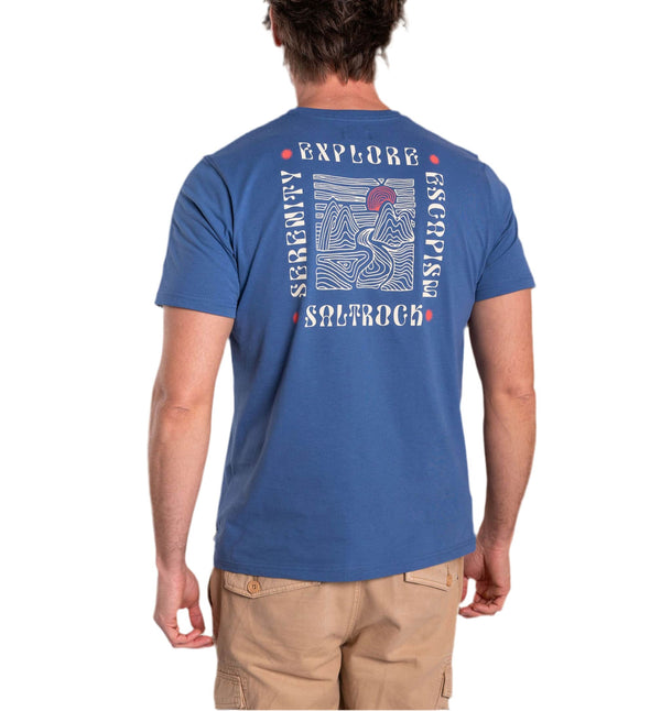 Saltrock Mens Rebalance T-Shirt Mid Blue Northern Ireland Belfast