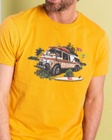 Saltrock Mens Retro Camper T-Shirt Gold Northern Ireland Belfast